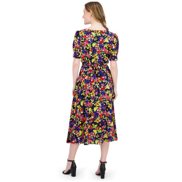 Julia Jordan Short Sleeve V-Neck Button Midi Dress Size 8 - Picture 2 of 10